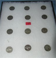 Group of early Buffalo nickles