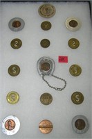 Collection of tokens and souvenir coins