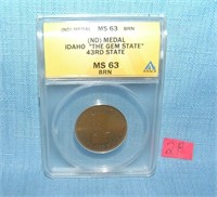 Idaho the Gem state commemorative bronze