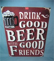 Drink Good Beer With Good Friends retro style sign
