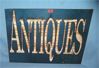 ANTIQUES retro style advertising sign