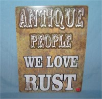 Antique people we love rust retro style advertisin
