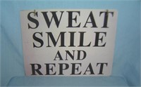 Sweat smile and repeat workout motivational sign 1