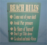 Beach Rules display sign Great for beach house and