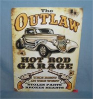 The Outlaw Hot Rod Garage retro style sign