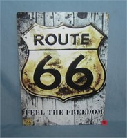 Route 66 Feel the Freedom retro style advertising