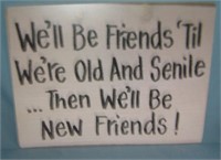 we'll be friends retro style advertising sign