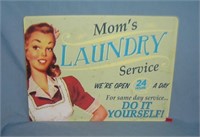 Mom's laundry service 12 by 16 inches retro style