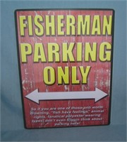 Fisherman Parking Only retro style advertising sig