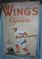 Large Wings cigarette baseball player themed retro