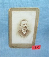 Great antique photo card of a stately gentleman