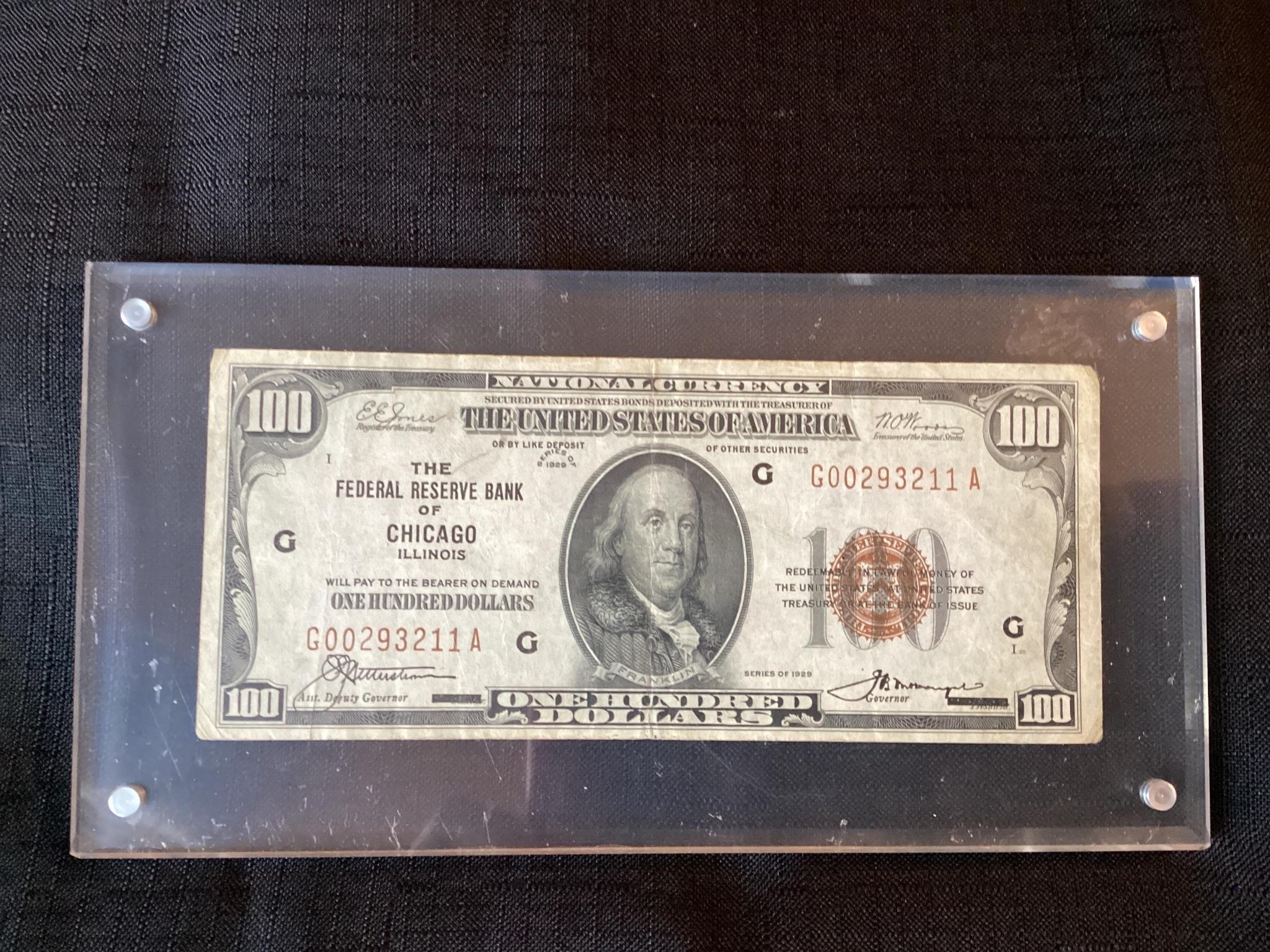 1929 $100 Note The Federal Reserve of Chicago