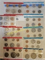 1968, 1969, 1971, 1972 & 1975 (5) US Mint Sets
