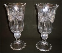 pair Towle crystal pedestal vases 16"h