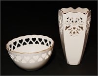Lenox heart bowl & vase