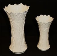 two Lenox ivory Woodland vases