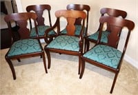 6 Craftique solid mahogany dining chairs