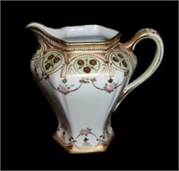 Hand Painted Nippon pitcher 7"