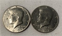 (2) 1977 D Kennedy Half Dollars