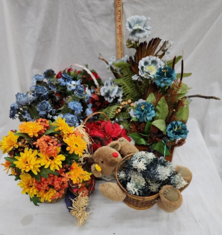 Floral Arrangements in Baskets