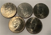 (5) 1776-1976 D Eisenhower Dollars