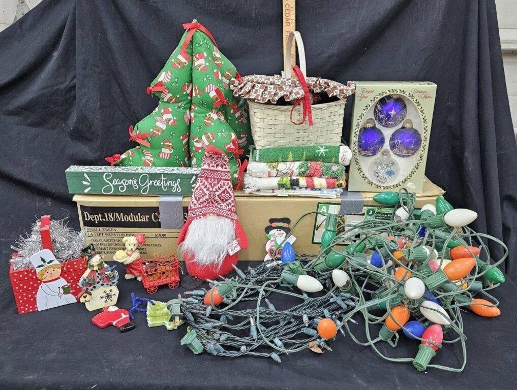 Christmas Lights, 3 ft Tree & Misc Decor