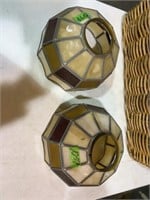 Pair of Stained glass lamp shades (2)