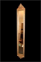 vintage narrow wood framed mirror 36.5"h x 5.5"w