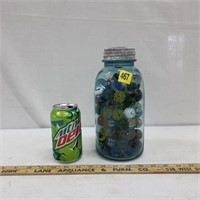 2 Qt. Blue Jar of Marbles