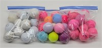 Colorful and White Golf Balls