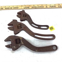 3 Primitive Adjustable Wrenches