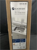 Glacier Bay Top Mount 25” Single Bowl All-In-One