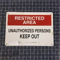 Q3 Restricted Area Sign Metal 10X14