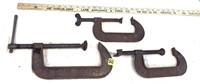 3 Large C-Clamps