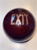 Antique Exit Glass Light Vtg Fixture A Ruby Globe