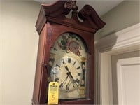 OLD GRANDFATHER STYLE CLOCK - WOOD BODY - HAND PAI