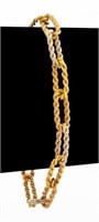 18K Yellow Gold Rope Chain Link Bracelet