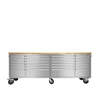 TMG 96" Stainless Steel Rolling Workbench