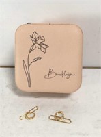 New “Brooklyn” Jewelry Box with Gold Earrings