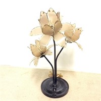 Hollywood Regency Glass Lotus Lamp