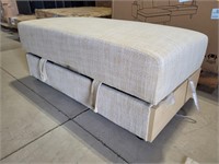Upholstered Bench & Side Shelf