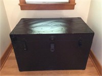 Black Painted Steamer Trunk