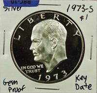 1973-S Proof Silver Eisenhower Dollar Gem