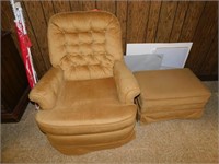 Vintage Swivel Chair & Footstool