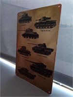 World War Military Tanks Tin Sign