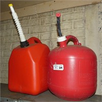 Pair of 5 Gallon Plastic Gas Cans