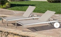 (2) Noble House Cape Coral Metal Chaise Lounge