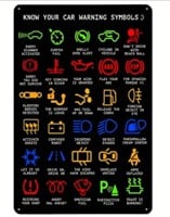 Car Warning Symbols Metal Sign