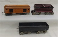 3- Lionel Standard Gauge Train Cars