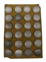 24 WWII German Pebble Finish 19mm Buttons On Card